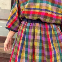 儀右ヱ門【久留米絣スカート】９０６１