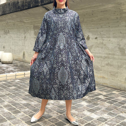 【大島紬アレンジワンピース】３．５．８