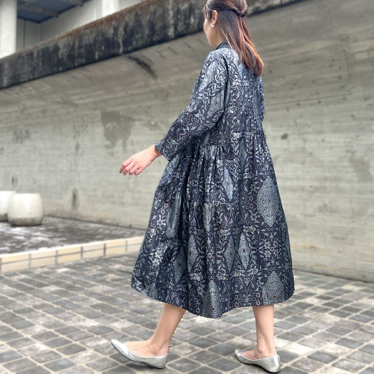 【大島紬アレンジワンピース】３．５．８