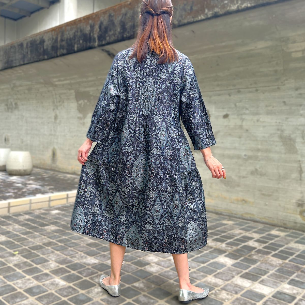 【大島紬アレンジワンピース】３．５．８