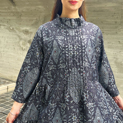 【大島紬アレンジワンピース】３．５．８