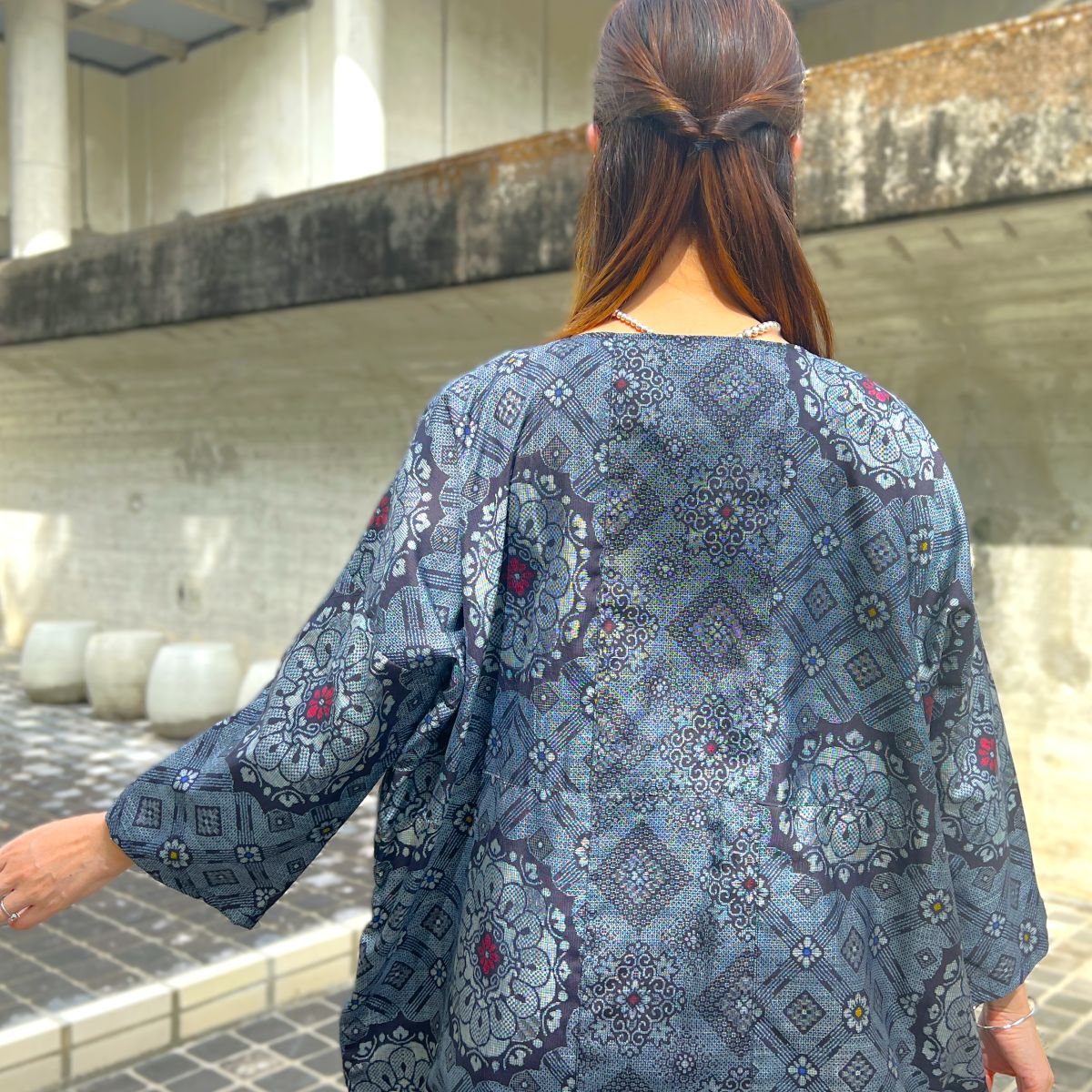 【大島紬アレンジコクーンコート】 ４．２３．５