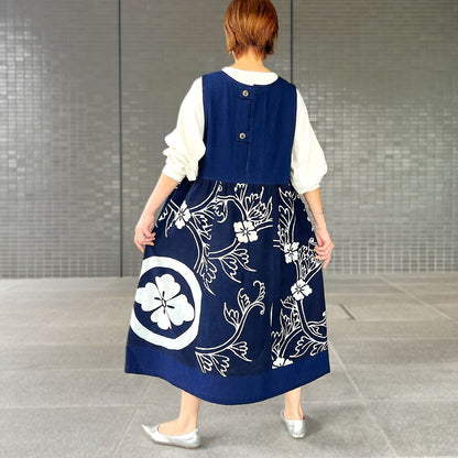 【古布アレンジジャンパースカート】高木ふくえ作　 ９．１８．１