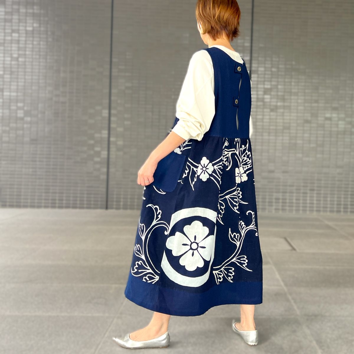 【古布アレンジジャンパースカート】高木ふくえ作　 ９．１８．１