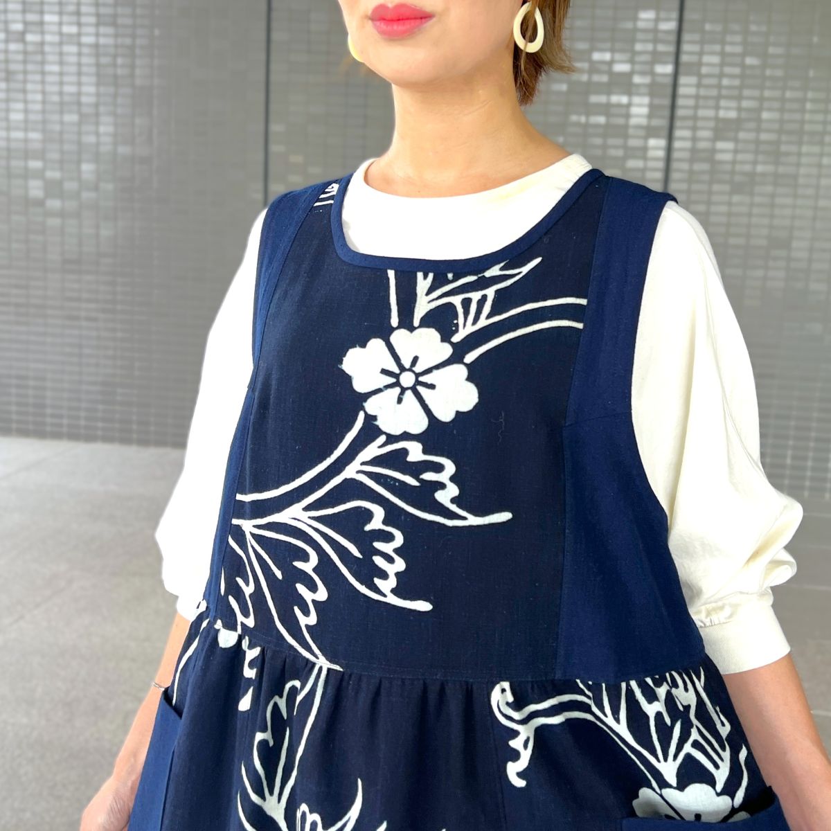 【古布アレンジジャンパースカート】高木ふくえ作　 ９．１８．１