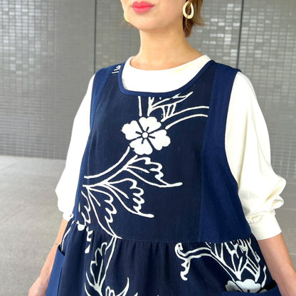 【古布アレンジジャンパースカート】高木ふくえ作　 ９．１８．１