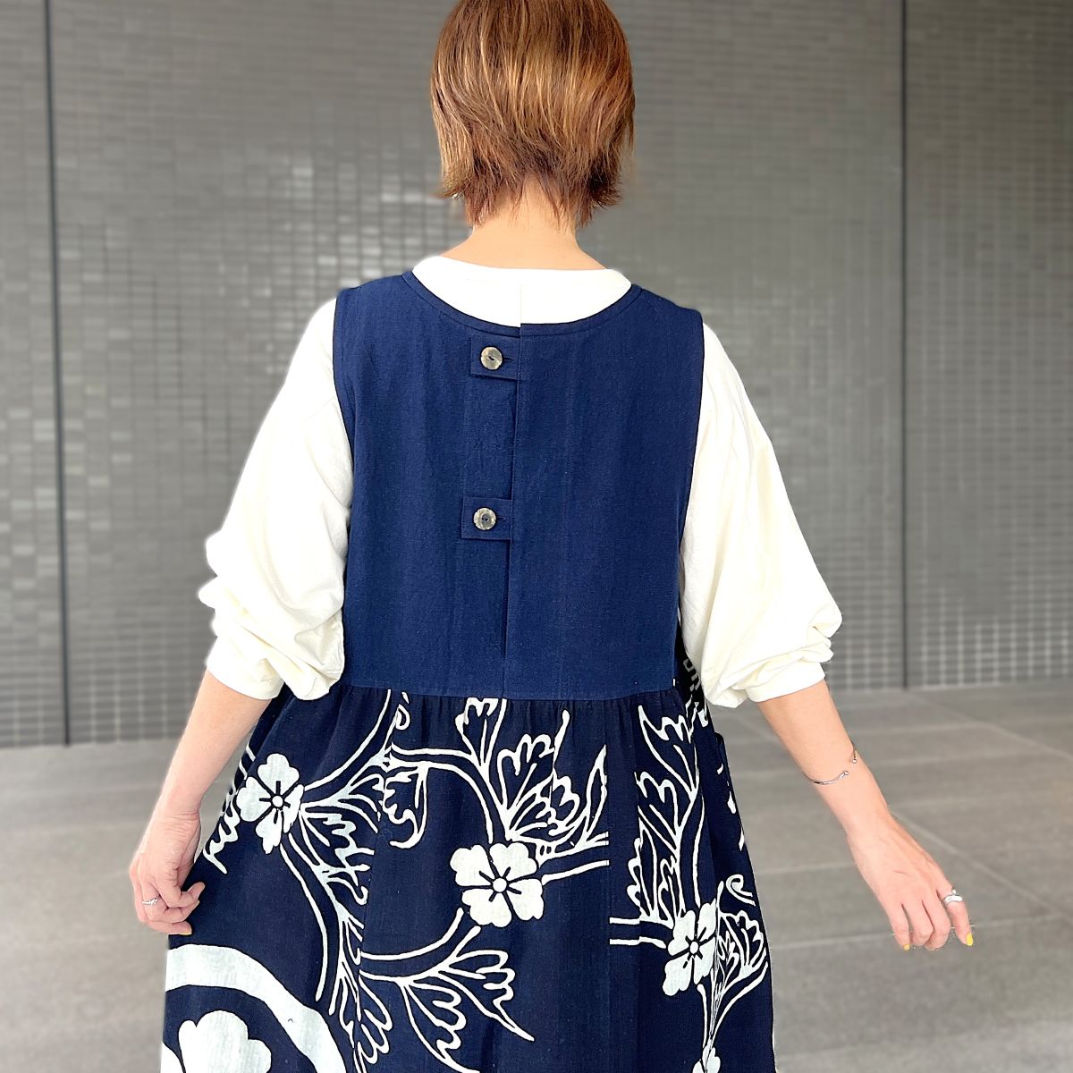 【古布アレンジジャンパースカート】高木ふくえ作　 ９．１８．１