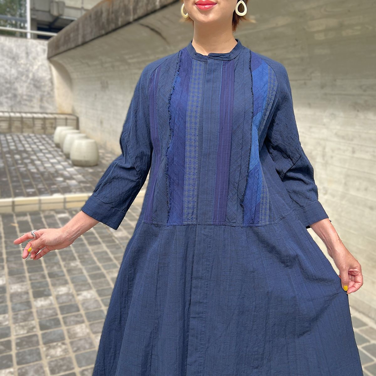 儀右ヱ門【久留米絣前開きワンピース】　２２８