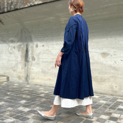 儀右ヱ門【久留米絣前開きワンピース】　２２８