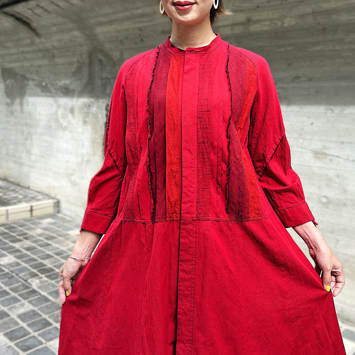 儀右ヱ門【久留米絣前開きワンピース】　２２８