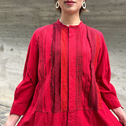 儀右ヱ門【久留米絣前開きワンピース】　２２８