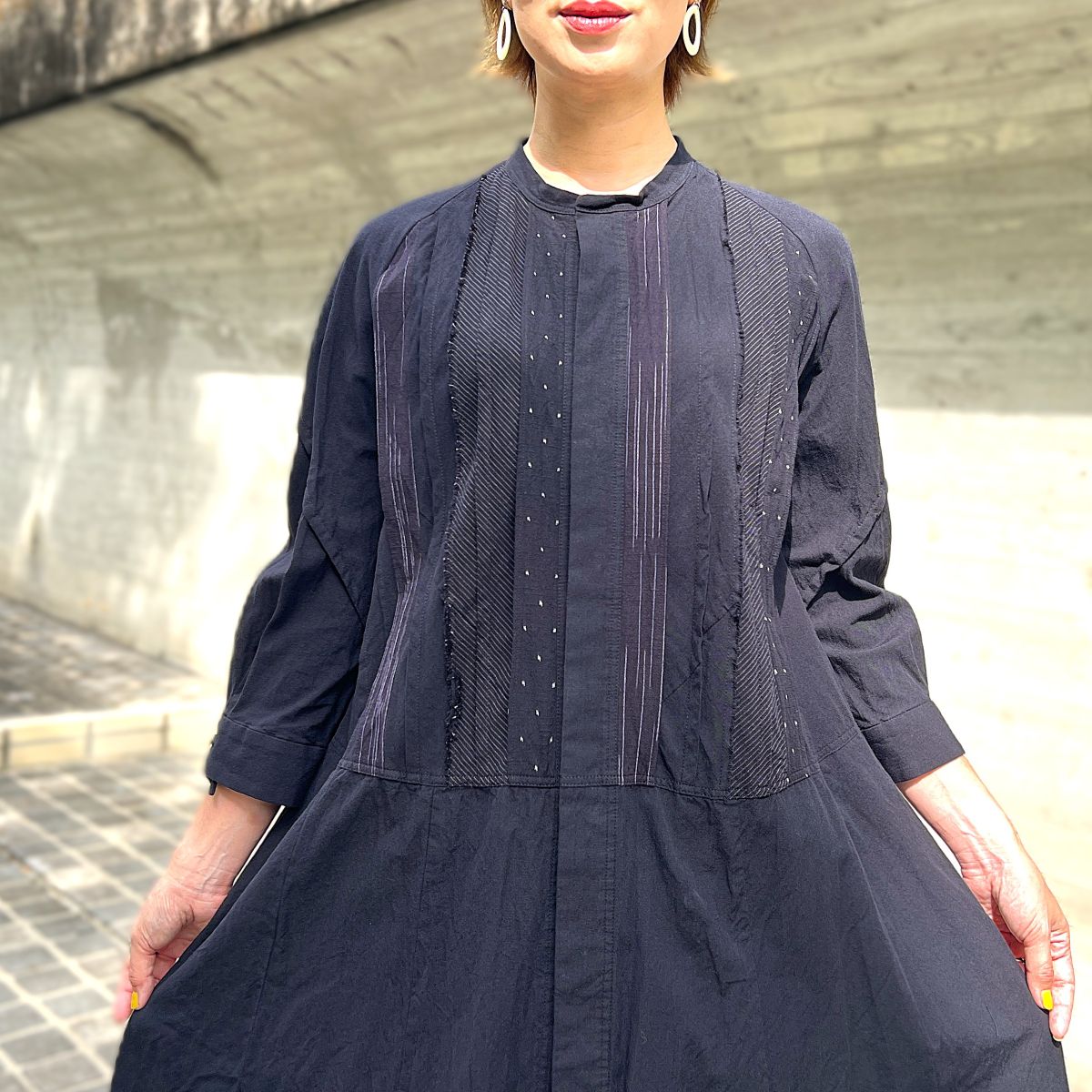 儀右ヱ門【久留米絣前開きワンピース】　２２８