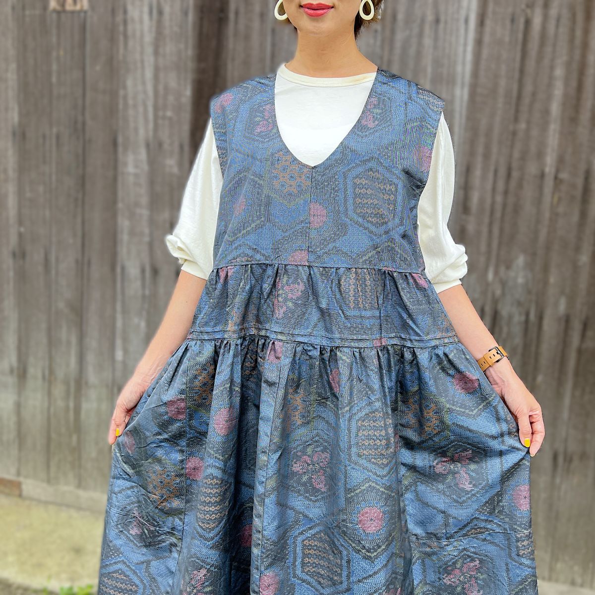 【大島紬アレンジジャンパースカート】９．２０．１４