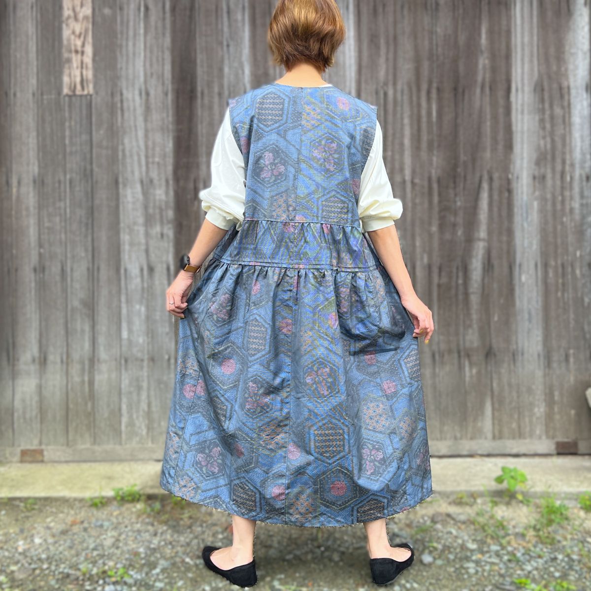 【大島紬アレンジジャンパースカート】９．２０．１４