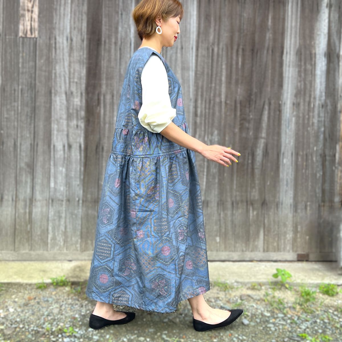 【大島紬アレンジジャンパースカート】９．２０．１４