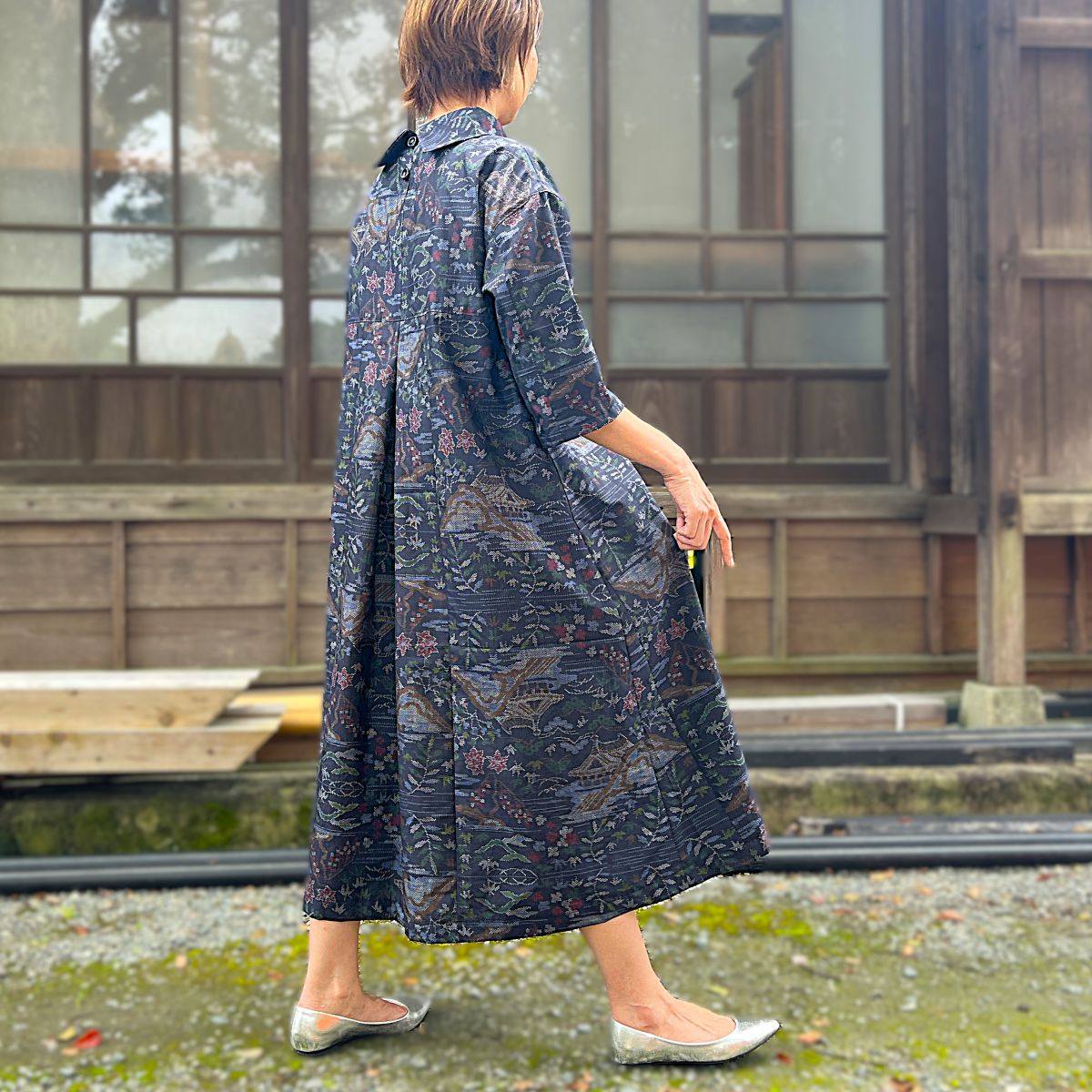 大島紬後えりワンピース】 OUOP7 – こっとんコットン