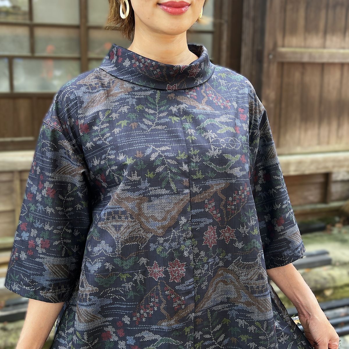 大島紬後えりワンピース】 OUOP7 – こっとんコットン