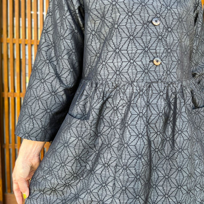 【大島紬アレンジ襟付きワンピース】高木ふくえ作　１０．１２．２