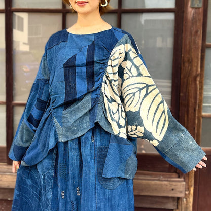 【古布アレンジ変形ブラウス】	MKB１