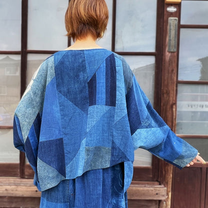 【古布アレンジ変形ブラウス】	MKB１