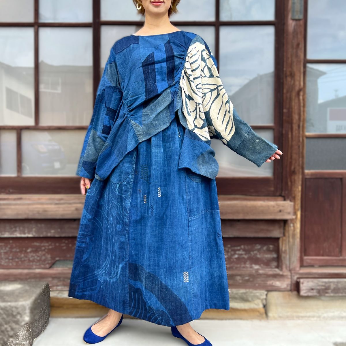 【古布アレンジ変形ブラウス】	MKB１