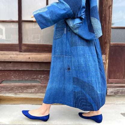 【古布リメイク裏地付きスカート】 NNSK１