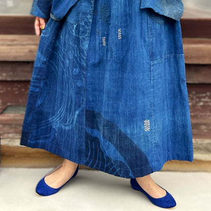 【古布リメイク裏地付きスカート】 NNSK１