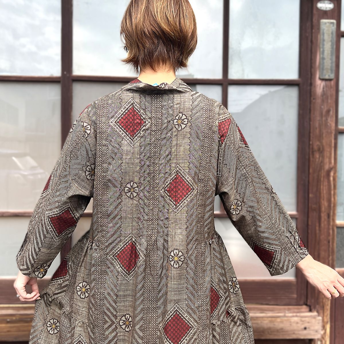 大島紬アレンジティアードワンピース】3．5．7 – こっとんコットン