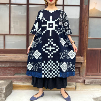 【古布リメイクチュニックワンピース】１０．２２．３