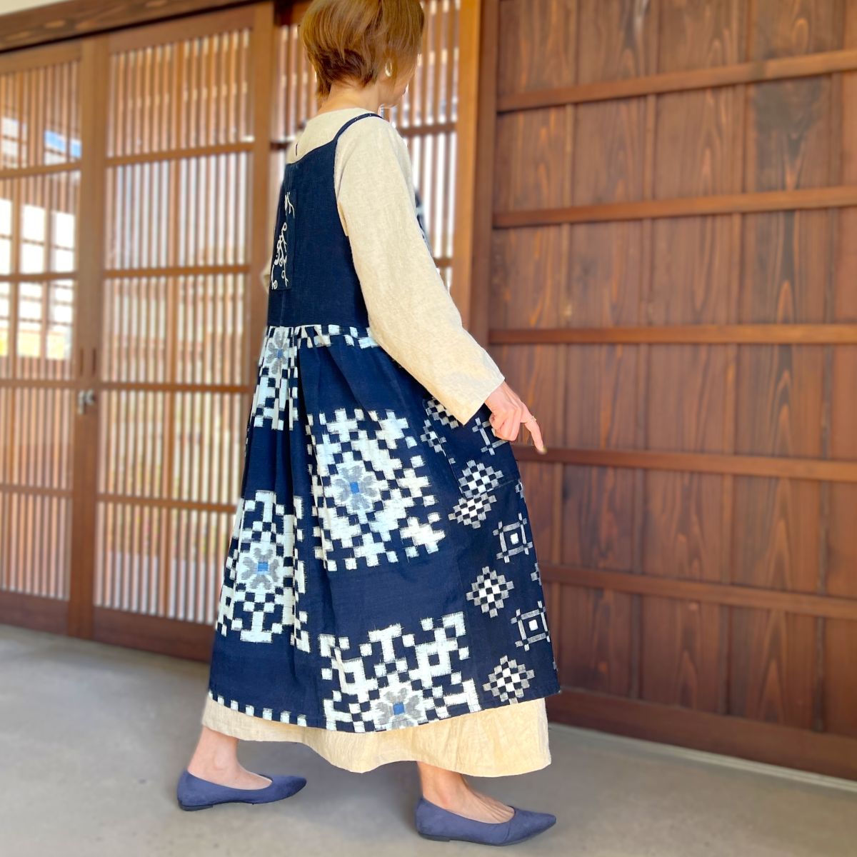 【古布アレンジジャンパースカート】10.22.8