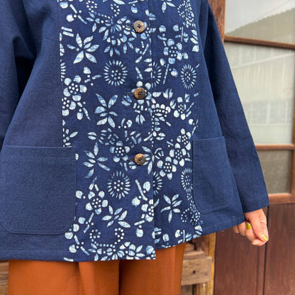 【古布リメイクフード付き本藍染めジャケット】高木ふくえ作　10.21.2