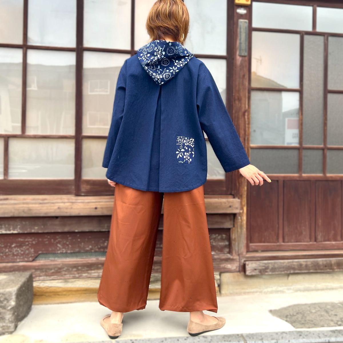 古布リメイクフード付き本藍染めジャケット】高木ふくえ作 10.21.2