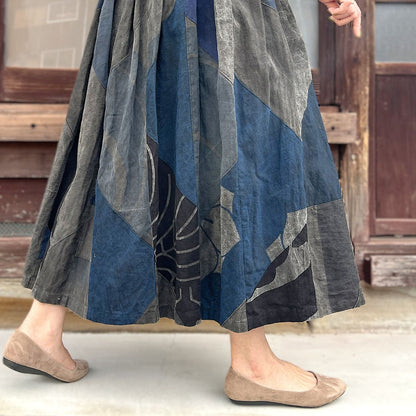 【古布アレンジパッチワークスカート】MKSK