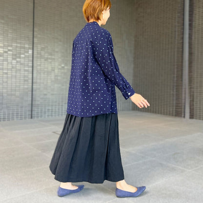 【久留米絣フリルブラウス】 BL-307