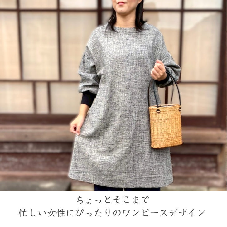 【安心の日本製！おしゃれ割烹着】春秋冬　家事　エプロン　あったか　ゆったり