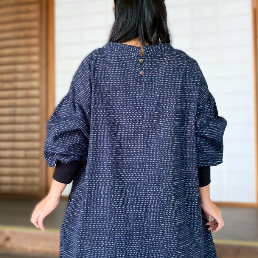 【安心の日本製！おしゃれ割烹着】春秋冬　家事　エプロン　あったか　ゆったり