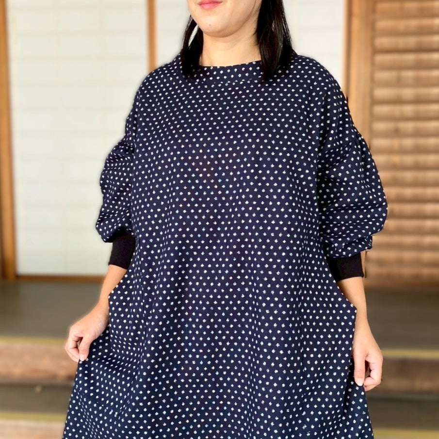 【安心の日本製！おしゃれ割烹着】春秋冬　家事　エプロン　あったか　ゆったり