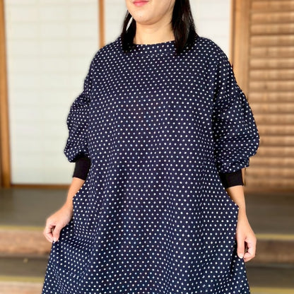 【安心の日本製！おしゃれ割烹着】春秋冬　家事　エプロン　あったか　ゆったり