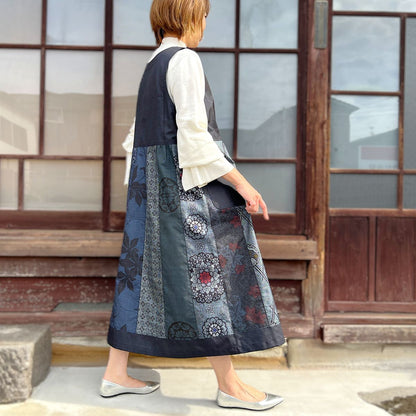 【藍大島紬アレンジジャンパースカート】高木ふくえ作　10.30.2