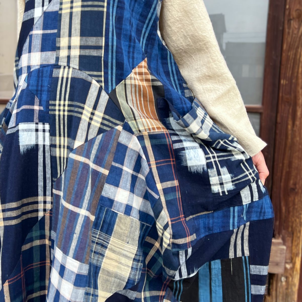 【古布アレンジジ変形ャンパースカート】 MK12.1