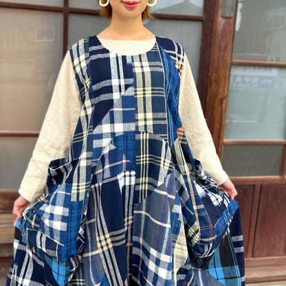 【古布アレンジジ変形ャンパースカート】 MK12.1