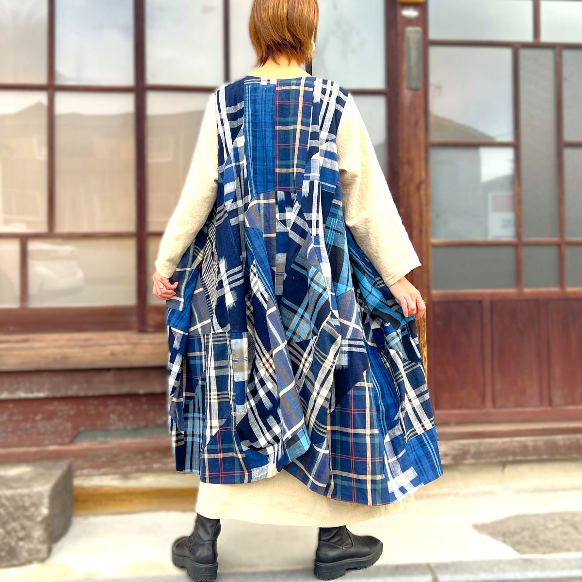 【古布アレンジジ変形ャンパースカート】 MK12.1