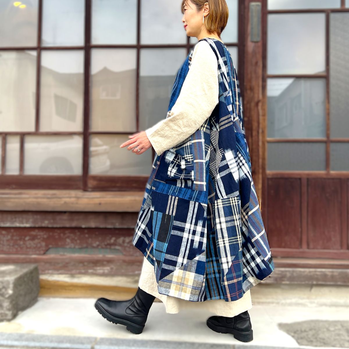 【古布アレンジジ変形ャンパースカート】 MK12.1