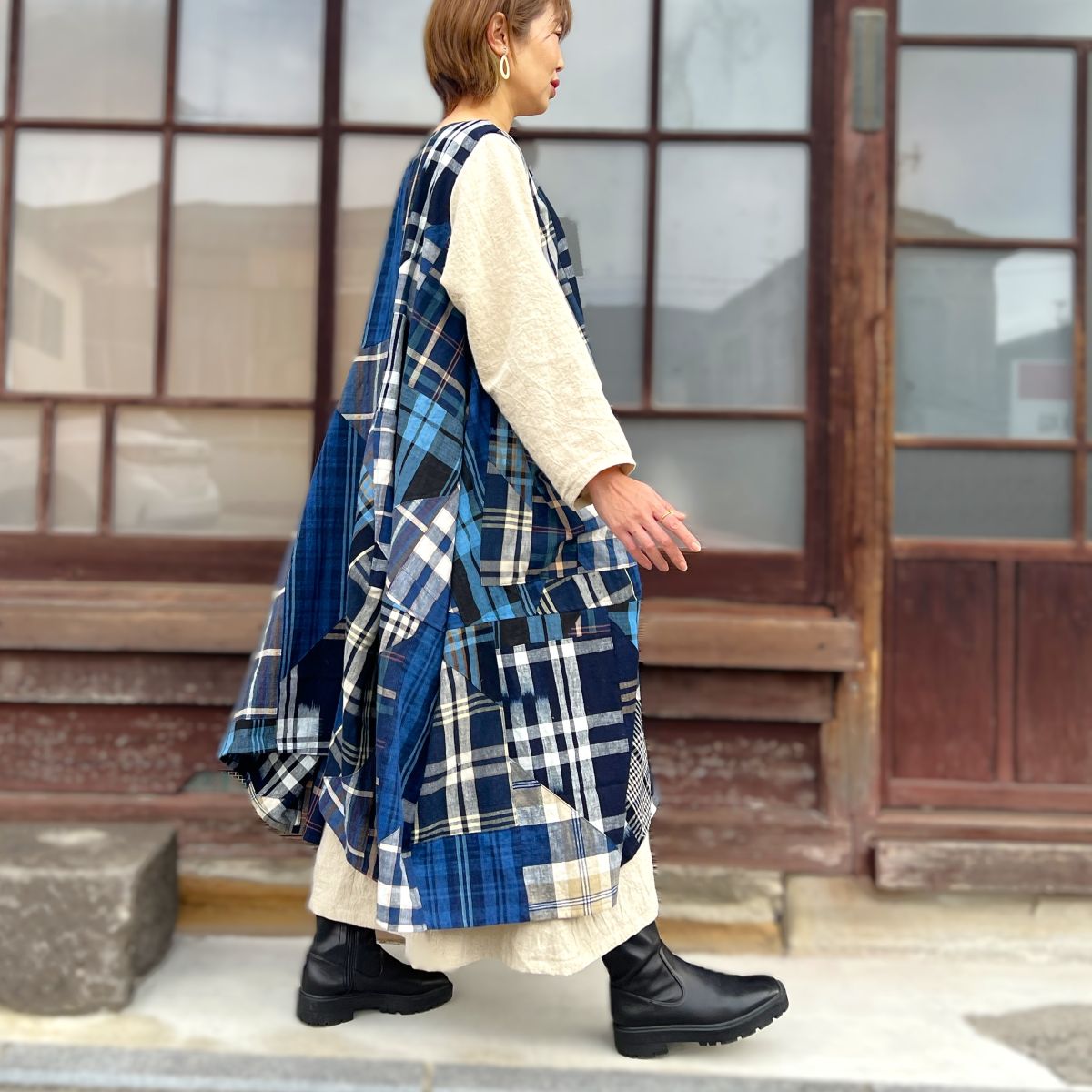 【古布アレンジジ変形ャンパースカート】 MK12.1