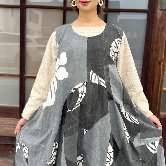 【古布アレンジジ変形ャンパースカート】 MK12.2