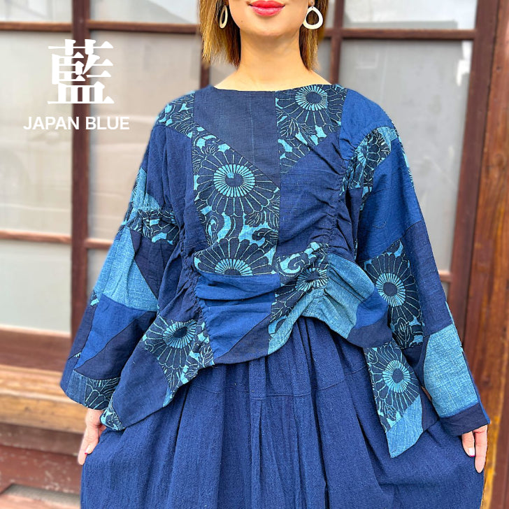 【古布アレンジ変形ブラウス】	MKB１