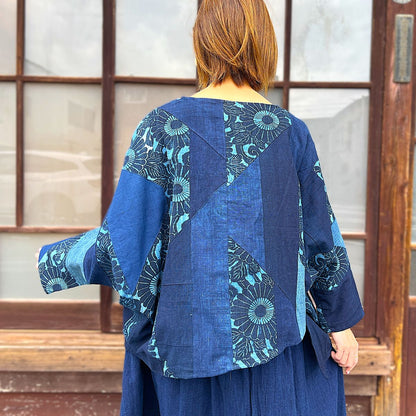 【古布アレンジ変形ブラウス】	MKB１