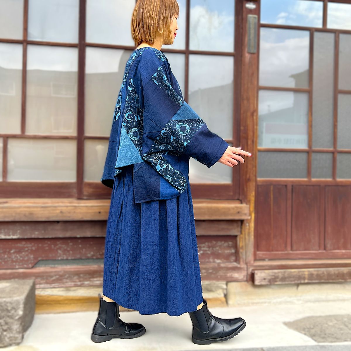 【古布アレンジ変形ブラウス】	MKB１