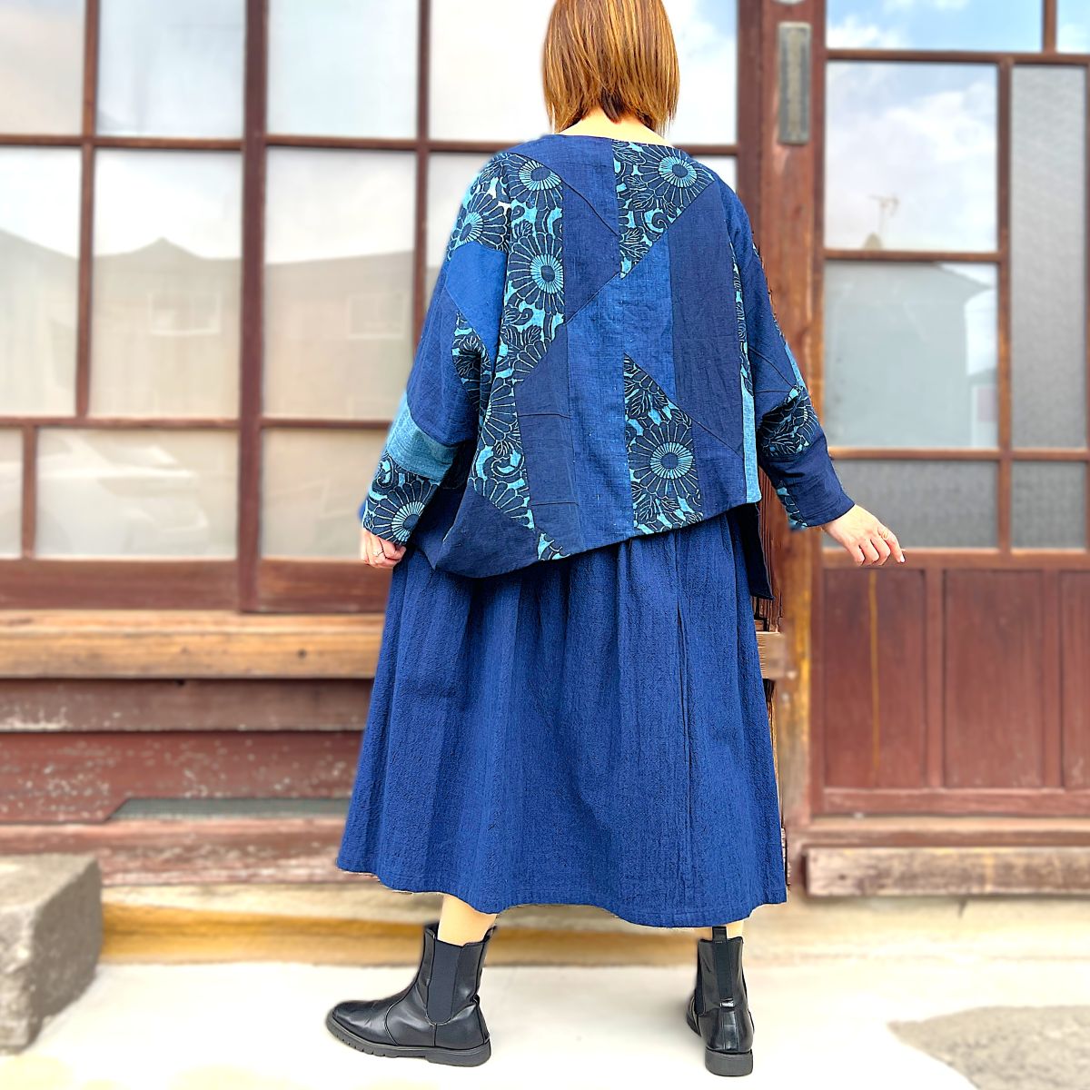 【古布アレンジ変形ブラウス】	MKB１