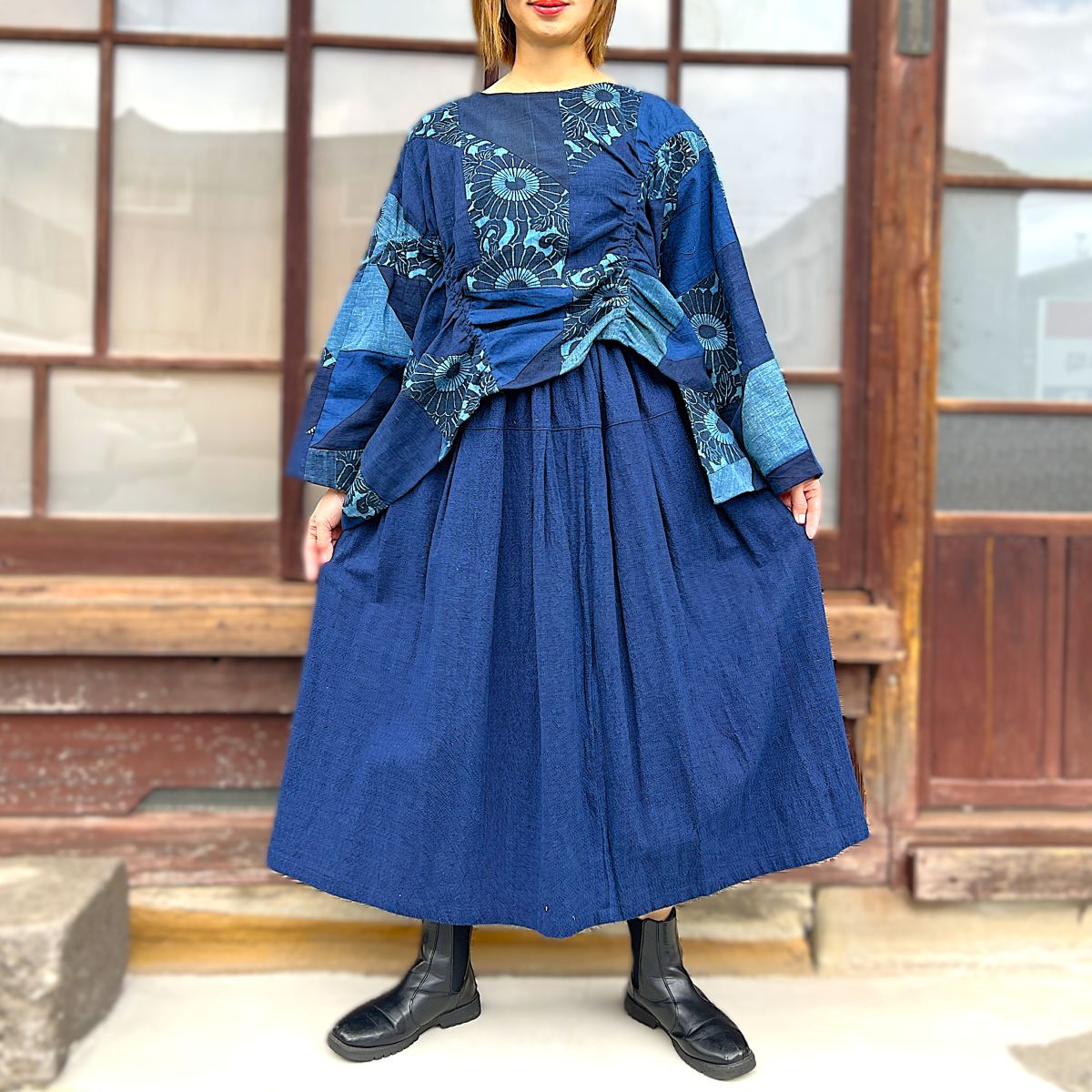 【古布アレンジ変形ブラウス】	MKB１